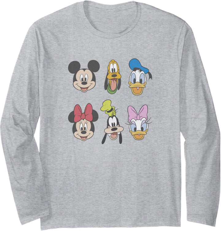 Disney Mickey And Friends Group Shot Heads Langarmshirt
