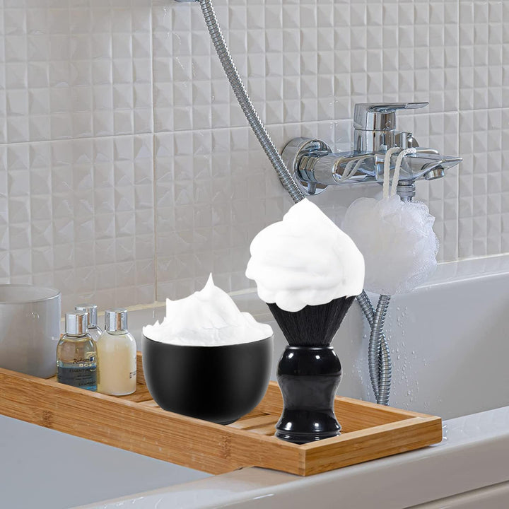 Grandslam 3-in-1-Rasierset, Rasierset für Barbier, bestehend aus Rasierpinsel, Edelstahl-Rasierschal