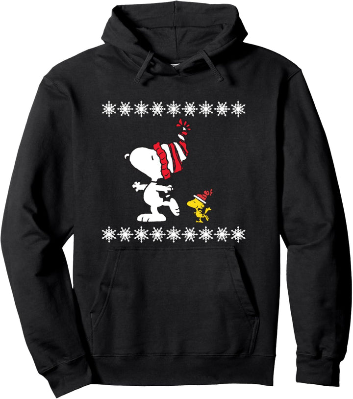 Peanuts Snoopy and Woodstock Feiertags-Skate Pullover Hoodie