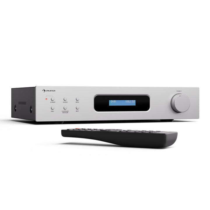 Auna Art22 Verstärker HiFi Stereo Mit Bluetooth & DAB+ Radio – 2x60 W, Optische & Koaxiale Eingänge,
