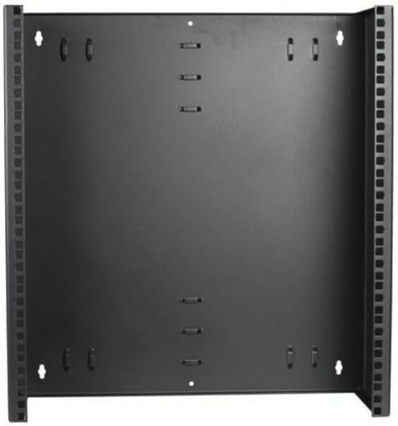 12 HE - 19 Zoll Montagerahmen für Wandbefestigungen ohne Schaniere - 180mm Tief - Schwarz, 180 mm ti