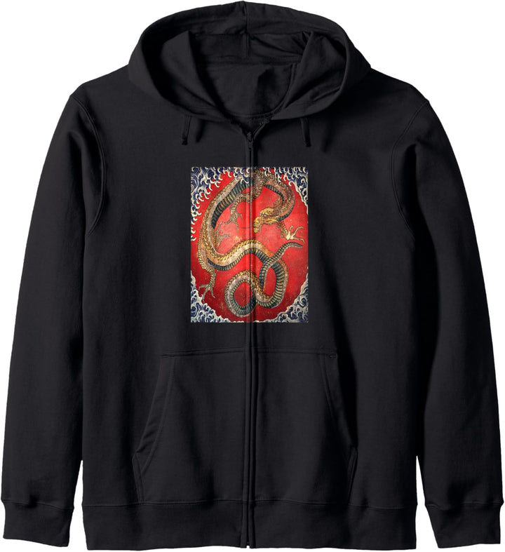Katsushika Hokusais Drache Kapuzenjacke