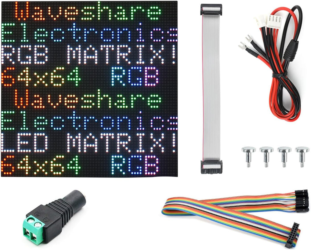 Waveshare RGB Full-Color LED Matrix Panel 2mm Pitch 64x64 Pixels Adjustable Brightness Compatible wi