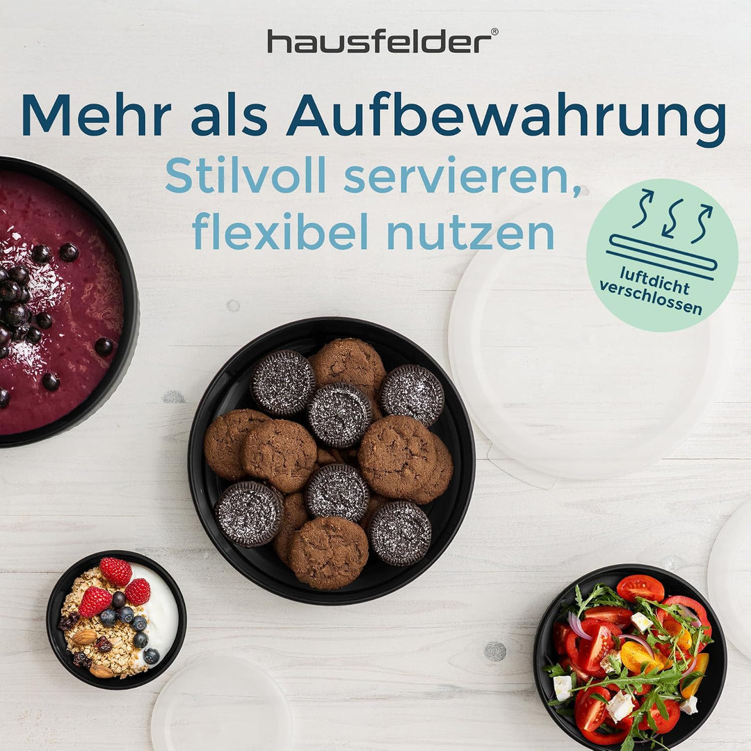 Hausfelder Vorratsdosen, 6er Set, 2x2 | 6er Set, 2x2, mit Deckel, Vorratsdosen, Frischhaltedose, Gef