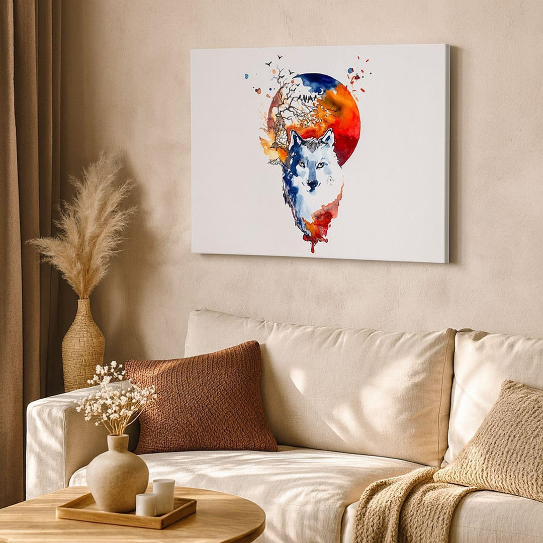 Bilder auf Leinwand Tierwelt Pelz Abbildung Mond Leinwandbild 70x50cm Wandbilder Dekoration Wohnzimm