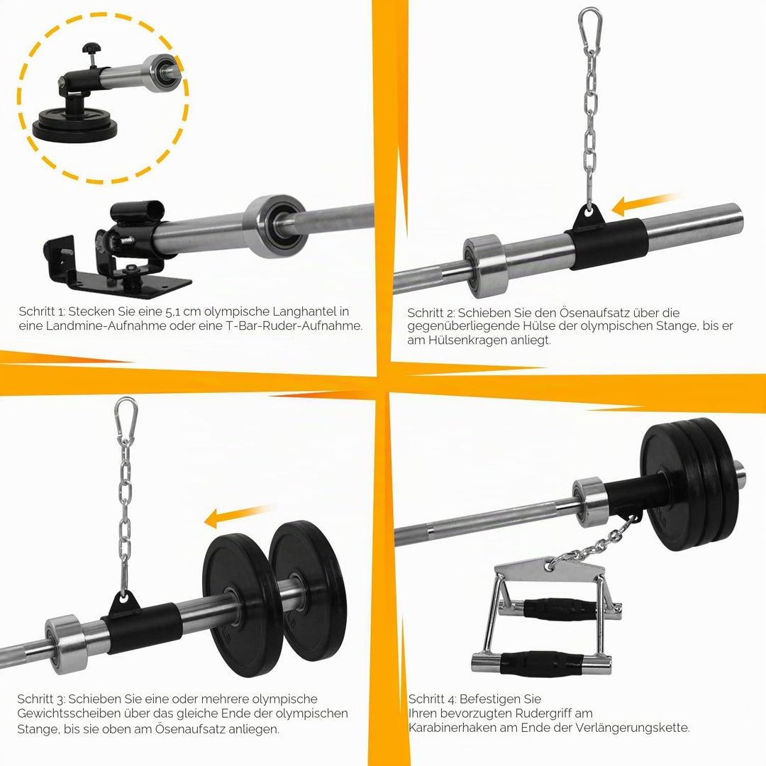 Yes4All Barbell Bomb, T Bar 4 handgrepen verstelbaar & enkele arm landmine handvat (2,87 inch) - pas