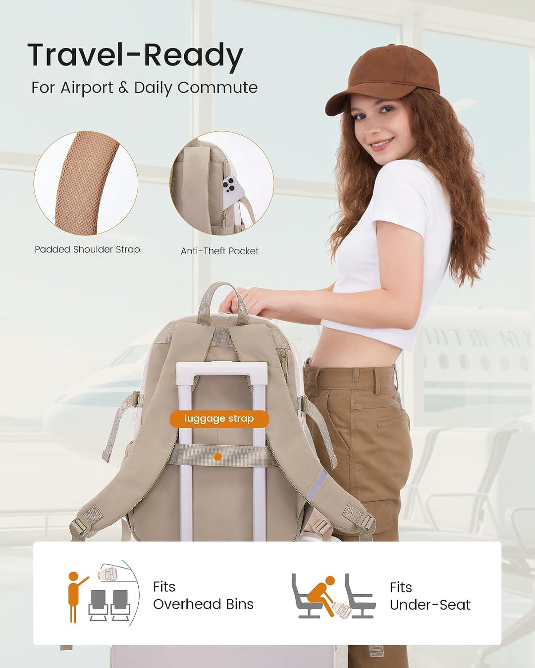 LOVEVOOK Rucksack Damen, 17,3 Zoll Laptop Schulrucksack Teenager Wasserdicht Schultasche Mädchen Tra