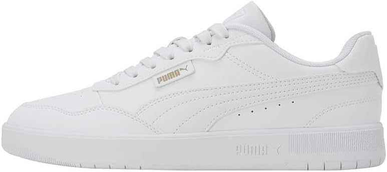 PUMA Herren Court Ultra Lite Sneaker 39 EU Puma White Puma White Puma Gold, 39 EU Puma White Puma Wh