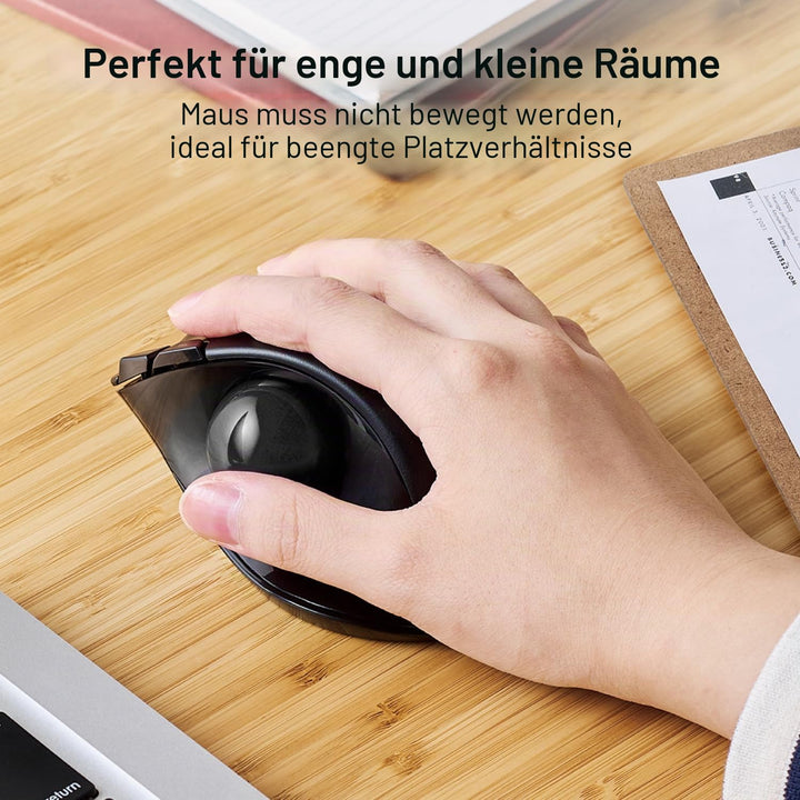 ELECOM M-XT3DRBK Wireless Trackball Mouse, 6-Button with Smooth Tracking Function, Video Gaming Sens