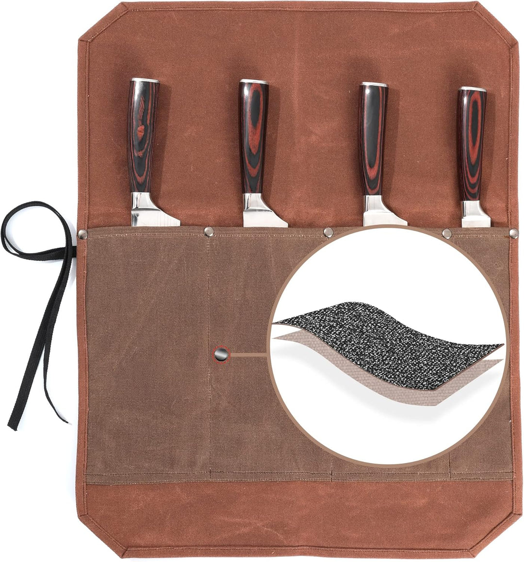 Multifunktions Messertasche, Messertasche aus 16oz gewachstem Canvas, Schnittfeste professionelle Ko