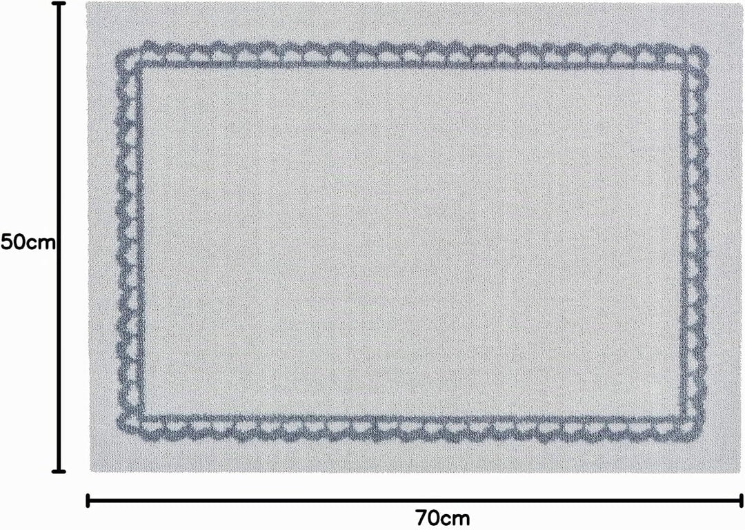Astra rutschfeste Sauberlaufmatte innen - Spitzenbordüre 50 x 70 cm - Wohnraum Fussmatte Design - Ex