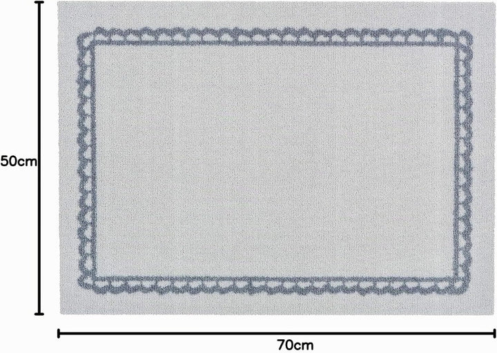 Astra rutschfeste Sauberlaufmatte innen - Spitzenbordüre 50 x 70 cm - Wohnraum Fussmatte Design - Ex