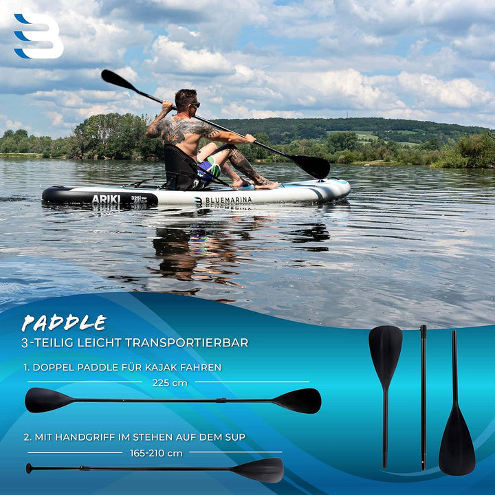 Bluemarina Kajaksitz für Stand Up Paddling Board | Inklusive Paddel - Kanusitz - Hochwertiges & bequ