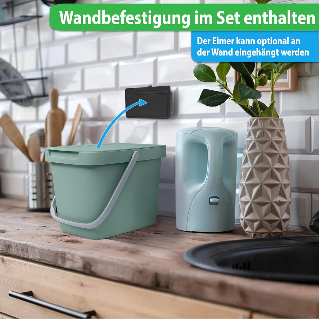 YourCasa Biomülleimer Küche - 6L Komposteimer Küche für alltäglichen Biomüll Behälter - Kompostbehäl