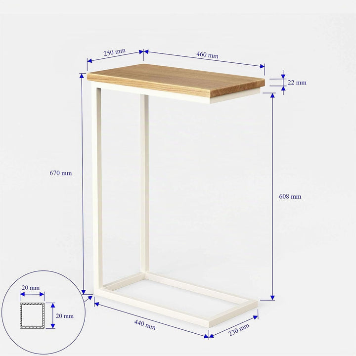 BestLoft® Beistelltisch San Jose (CWH) Laptoptisch Couchtisch (Gestell weiss+Platte hell), Gestell W
