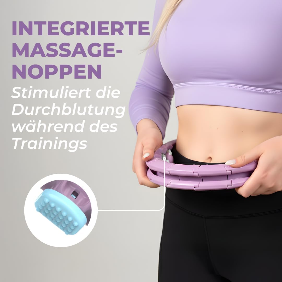 Swiss Activa+ Smart Hula Hoop Reifen Erwachsene - 60-112cm - Hula Hoop mit Gewicht Kugel - Hoola Hoo