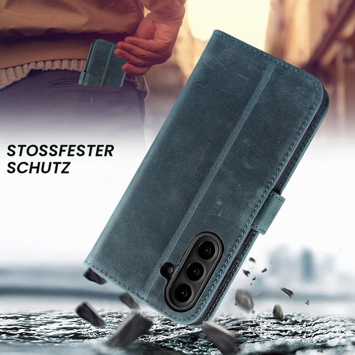 LENSUN Hülle für Samsung Galaxy A56 Echtleder, Lederhülle Handyhülle [Premium Echtes Leder][Magnetve