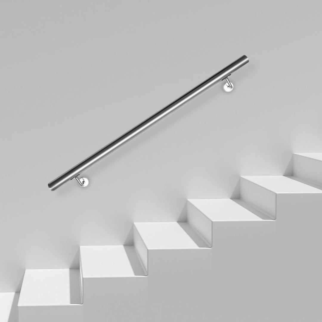 Edelstahl Handlauf Treppengeländer,Rutschfester Handlauf 100 cm, Geländer Wandhandlauf für Aussen &
