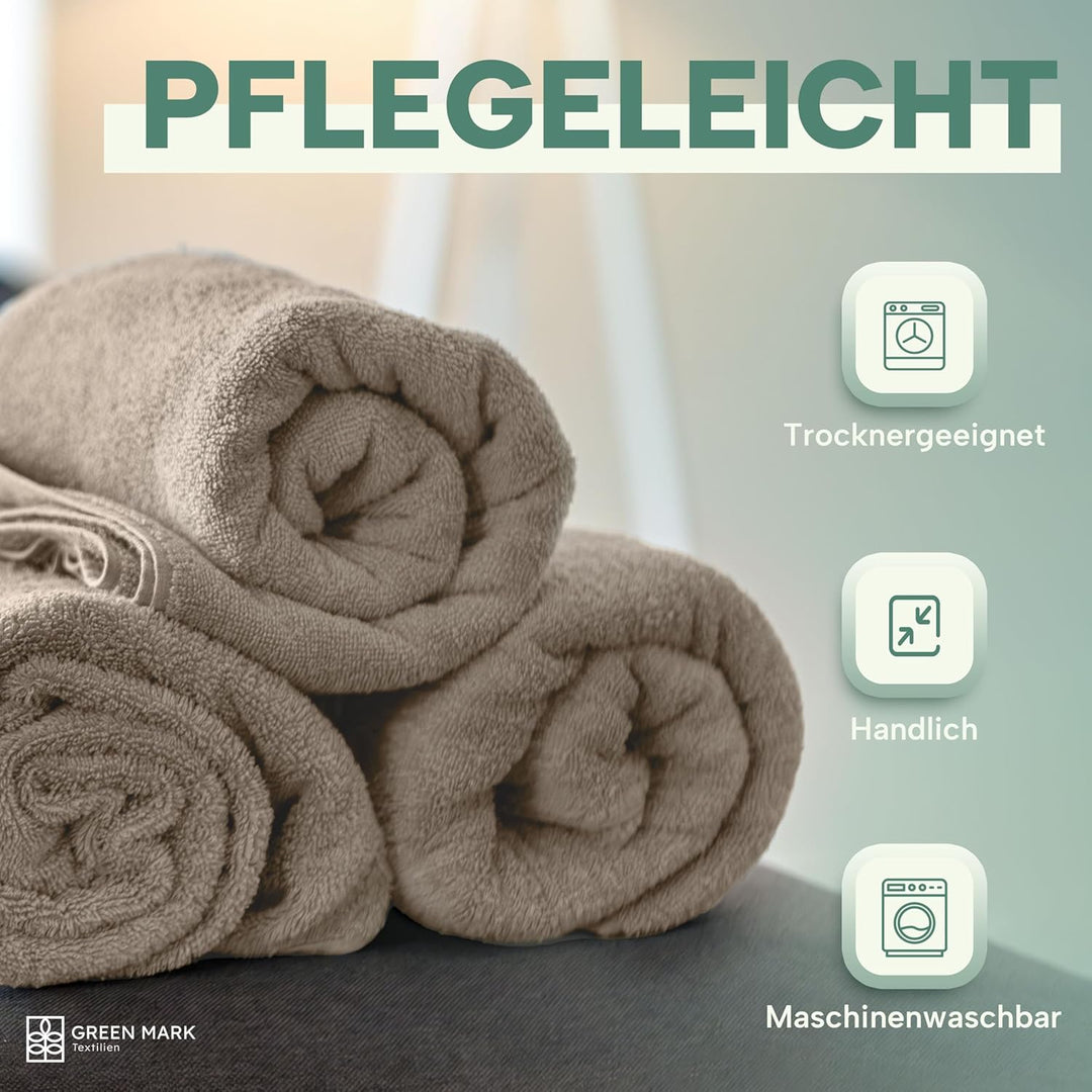 NatureMark 8er Spar-Pack Frottier Handtücher, Handtuch-Set, 50 x 100 cm, Sand/Beige, 100% Baumwolle,