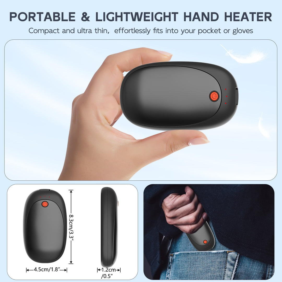 2er-Pack Handwärmer Wiederaufladbarer Magnetischer Taschenwärmer mit 6000mAh USB Elektrische Handwär