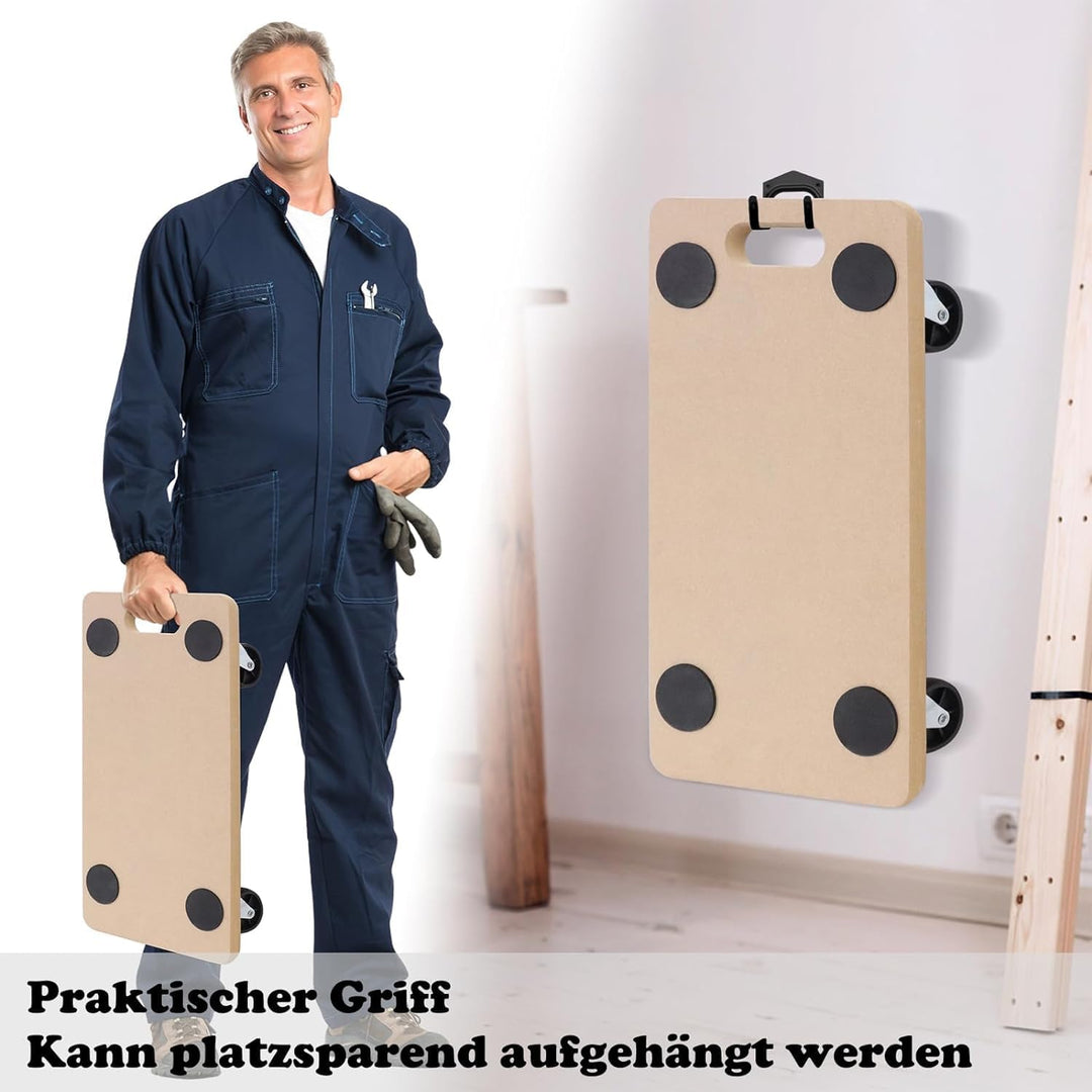 LILIIN 2 Stück Transportroller Rollbrett Möbelroller Roller 590 x 290 mm 200 kg Tragkraft Transporte