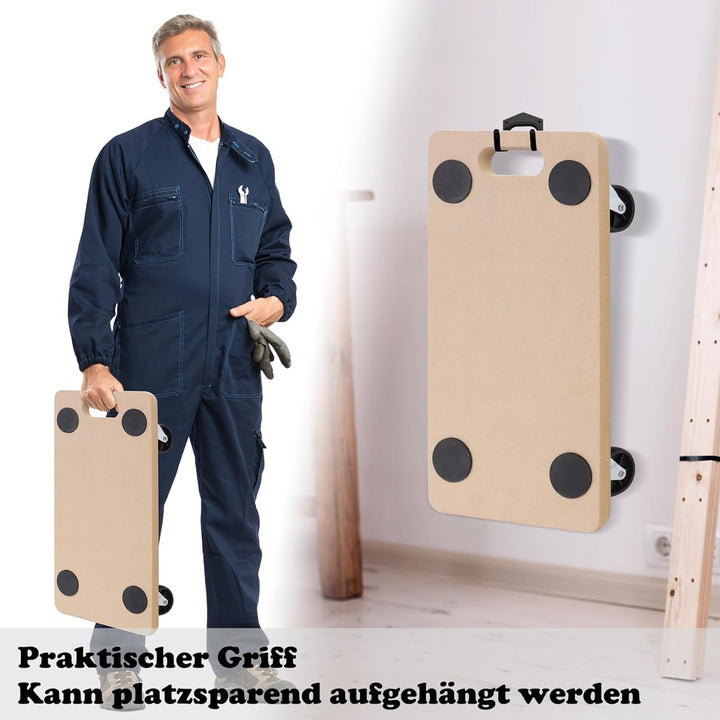 LILIIN 2 Stück Transportroller Rollbrett Möbelroller Roller 590 x 290 mm 200 kg Tragkraft Transporte