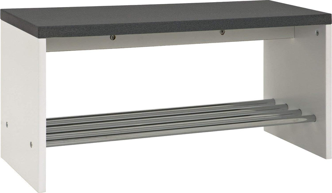 HAKU Möbel Schuhbank, MDF, granitoptik-chrom, B 81 x T 30 x H 40 cm B 81 x T 30 x H 40 Granitoptik-c