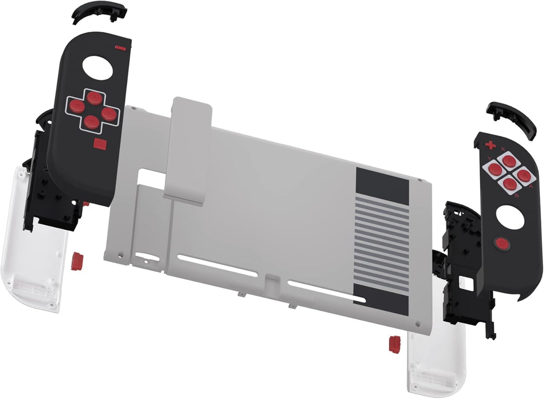eXtremeRate Hülle Case für Nintendo Switch Joycon/Konsole, Rückgehäuse&Kickstand für Switch Console,