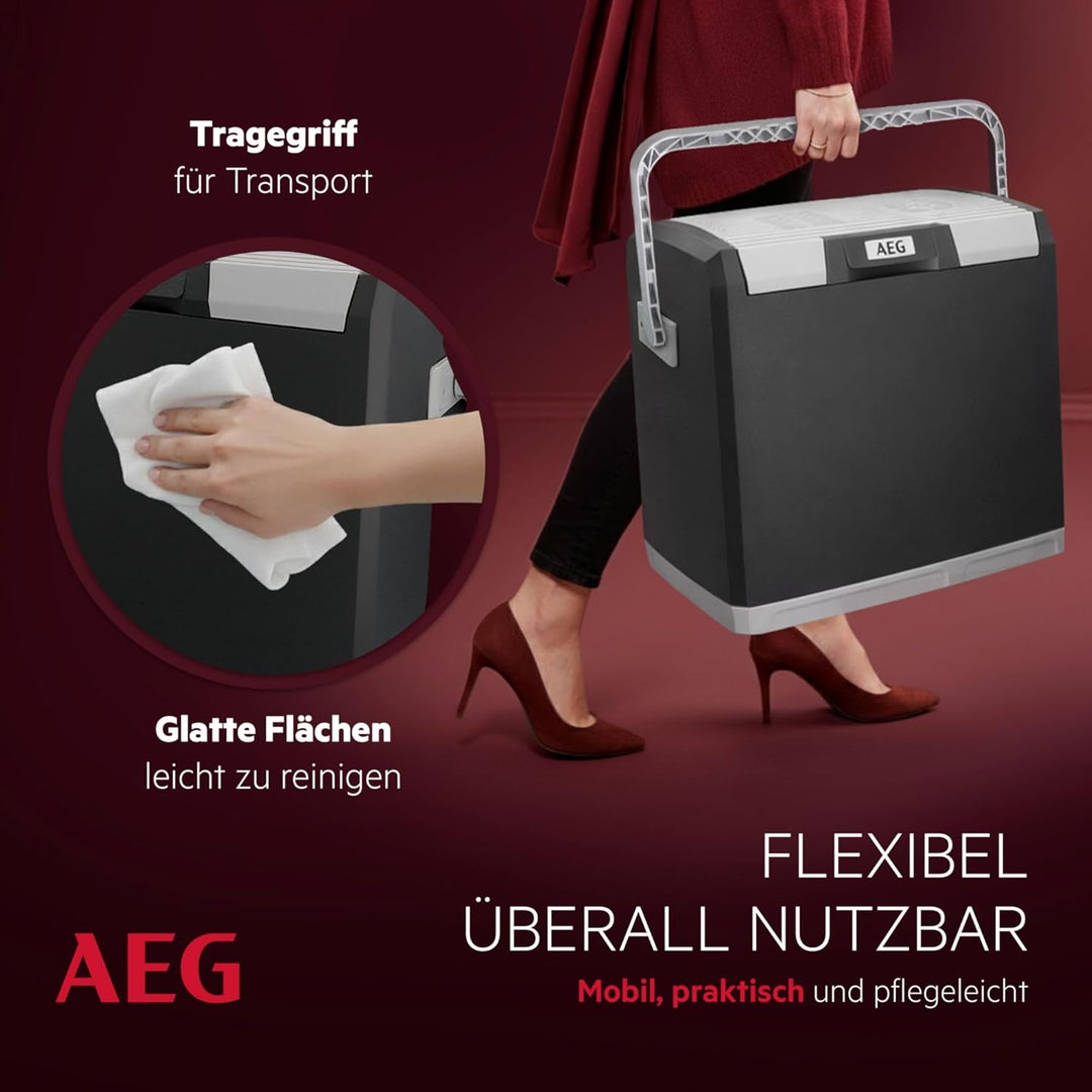AEG Automotive Thermoelektrische Kühlbox KK 28 Liter, 12/230 Volt für Auto und Steckdose 28 Liter