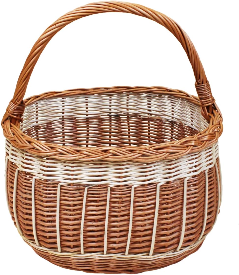 Weidenkorb, Einkaufskorb, Obst- oder Gemüsekorb, Pilzkorb, Picknickkorb 37 x 17 / H 21/40 cm