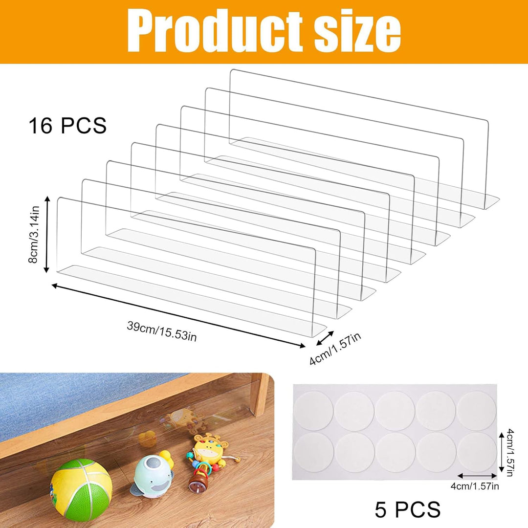 Spielzeugblocker Couch, 16x Spielzeugblocker für Möbel, 40x8x4cm Transparente Spielzeug-Blocker Unte