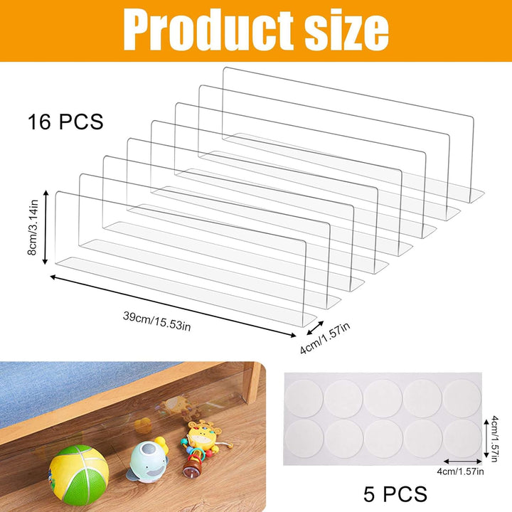 Spielzeugblocker Couch, 16x Spielzeugblocker für Möbel, 40x8x4cm Transparente Spielzeug-Blocker Unte