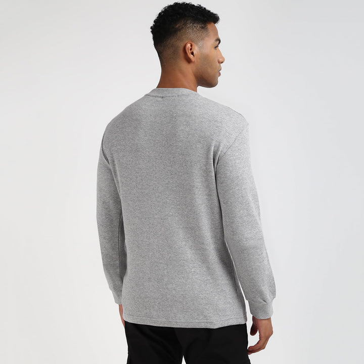 Calvin Klein Herren Langarm Strickoberteile, Grau (Gray Heather)