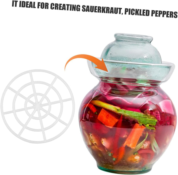 Sosoport 10 Stück Kunststoff Fermentationsgewicht Gemüsepressplatte Weiss für Einlegen und Fermentie