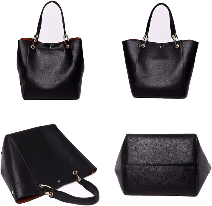 Coolives Damen 2 in 1 Shopper Schultertasche aus PU-Leder Vintage Taschen Hobo Handtasche Elegant He