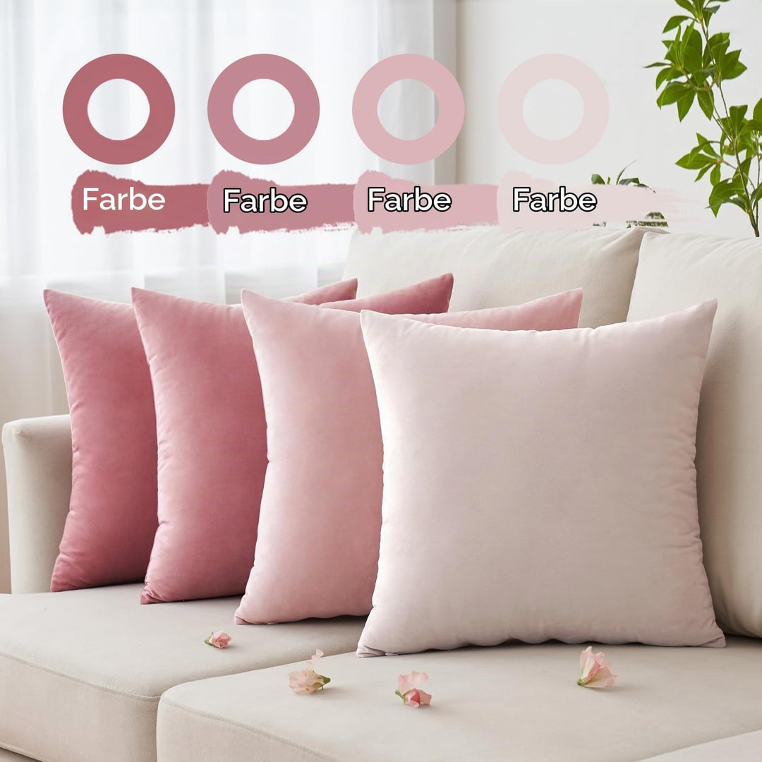MIULEE Samt Kissenbezug Kissenhülle 4er Set Sofakissen Samtkissen Dekorative Dekokissen Couchkissen