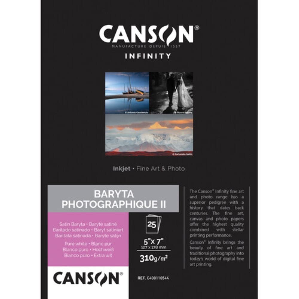 CANSON INFINITY BARYTA PHOTOGRAPHIQUE II 310, C400110544, Digital Fine Art Papier, MAssE 12,7cm X 17