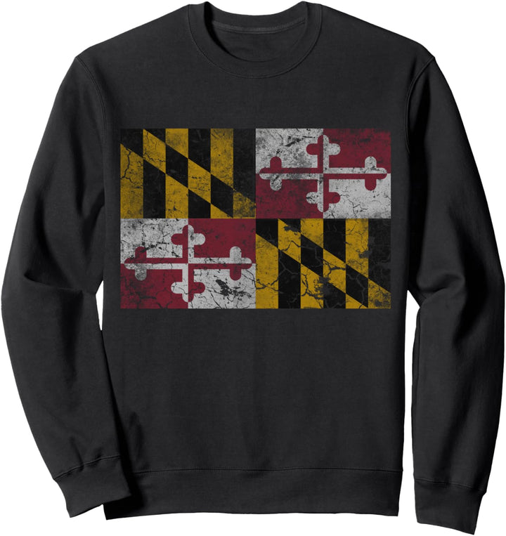 Maryland Flagge Home Love Vintage Fade Herren Damen Kinder Kleinkind Sweatshirt