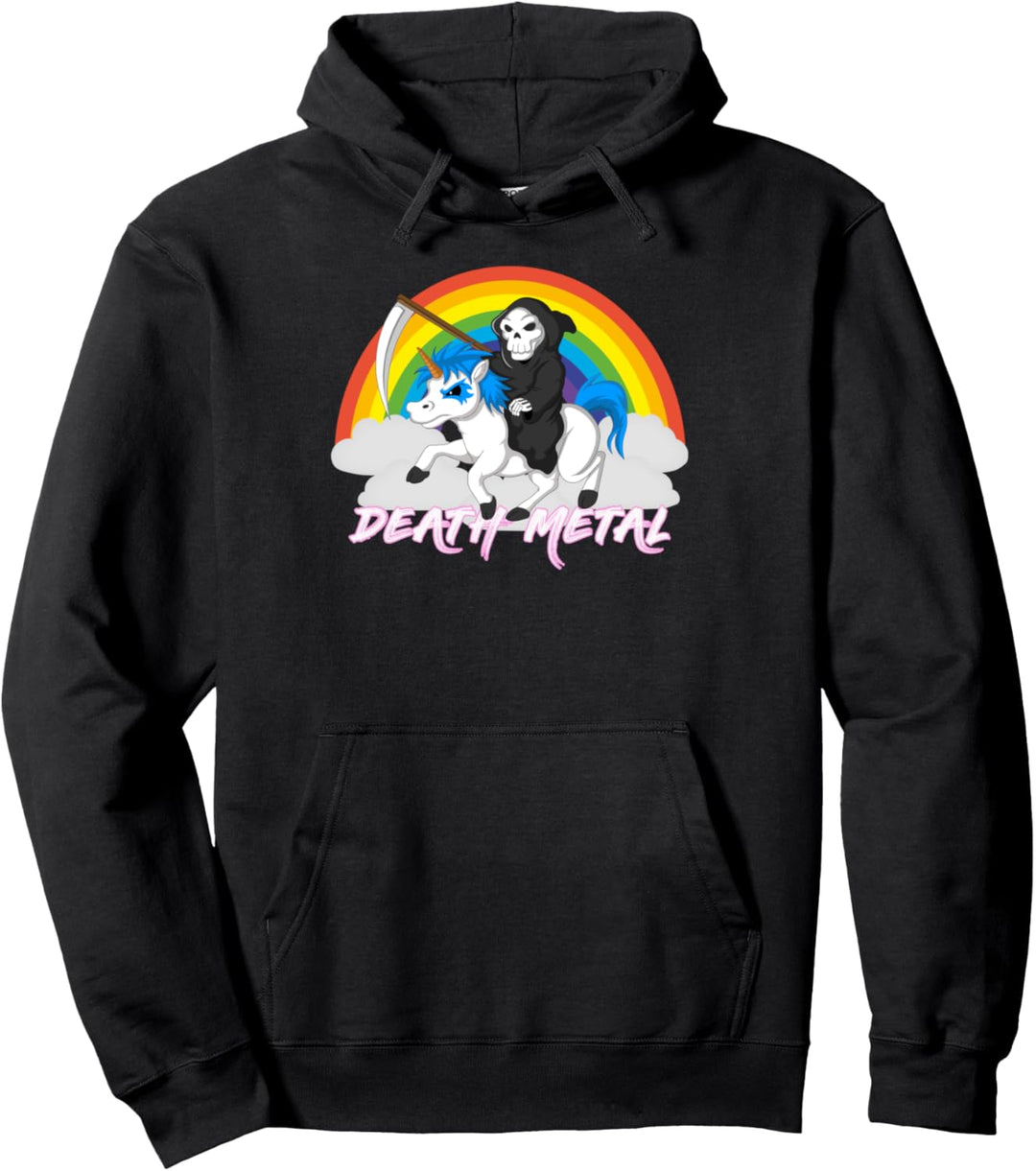 Death Metal Einhorn Unicorn Pullover Hoodie