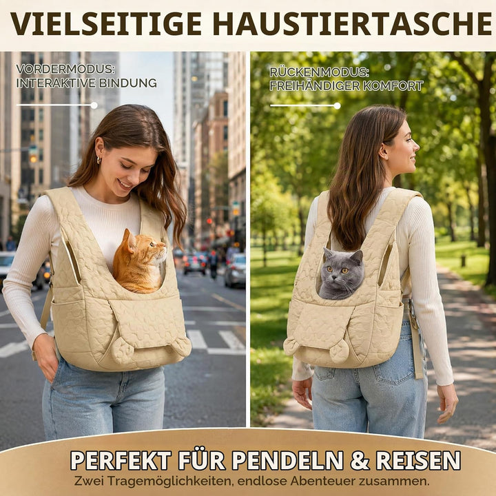 Hundetragetasche für kleine Hunde bis 10 kg, Verstellbarer Hunderucksack &amp; Tragetasche mit gepolster