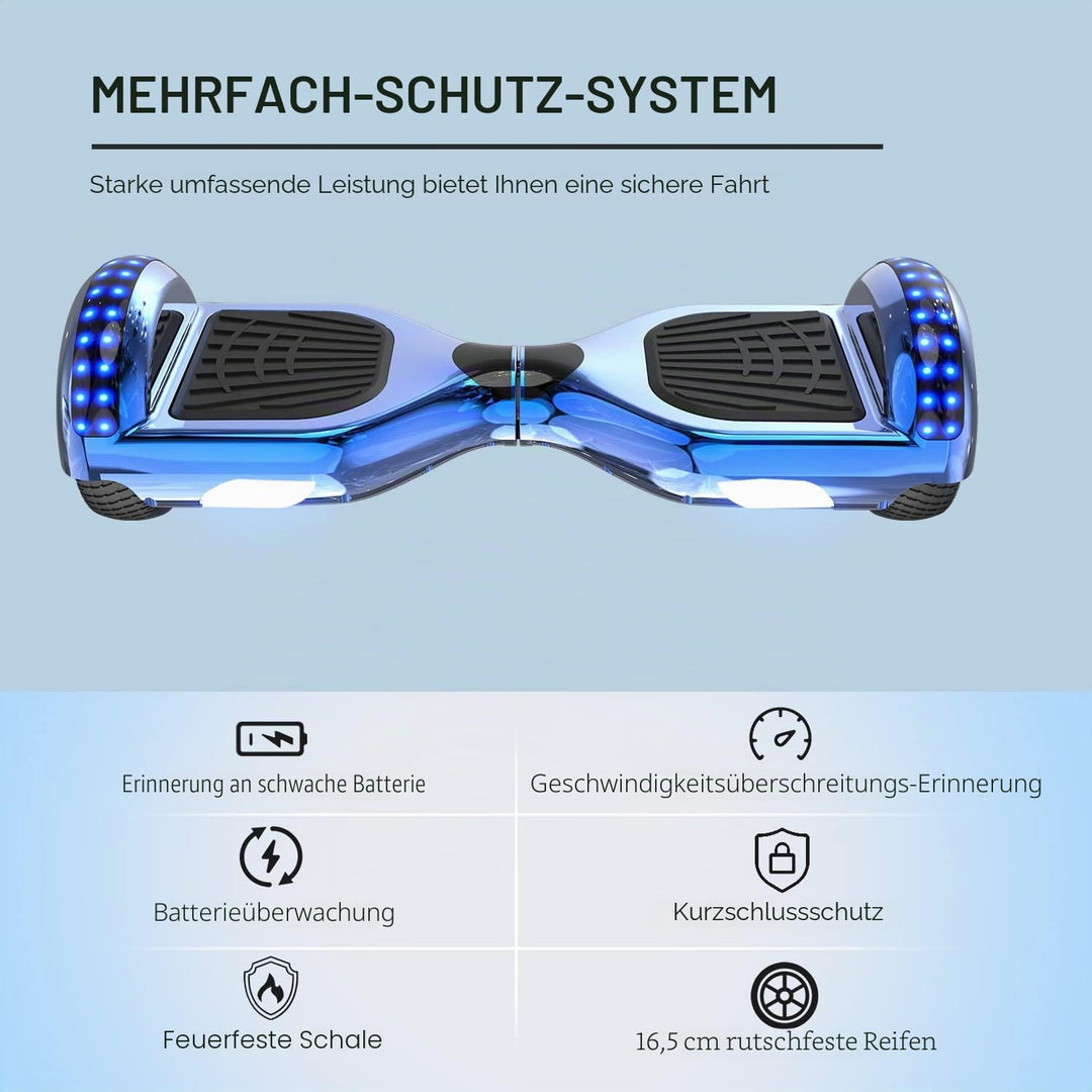 RCB Hoverboards mit Sitz Hoverkart komplett für Kinder, Skateboard mit Set, Hoverboards mit LED Lich