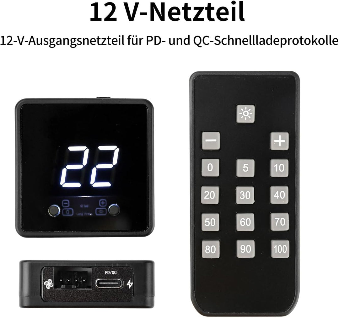 Aideepen 4 Pin 12V PWM-Lüfterregler, 60W 4 Draht Fan Speed Controller mit Fernbedienung und Bildschi