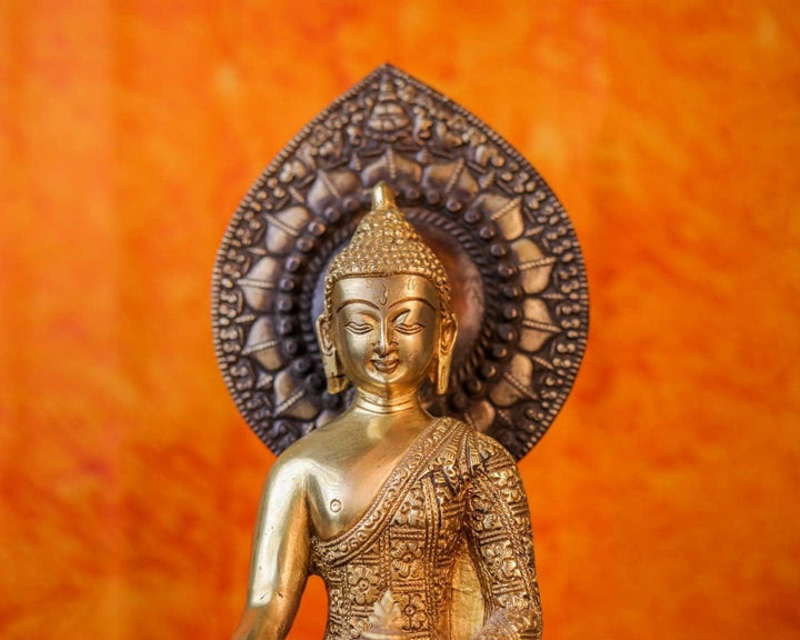 SHIVAJI ARTS Buddha-Statue, 35 cm, grosser Buddha, Buddhismus, Gott, religiöses Geschenk, Shakyamuni
