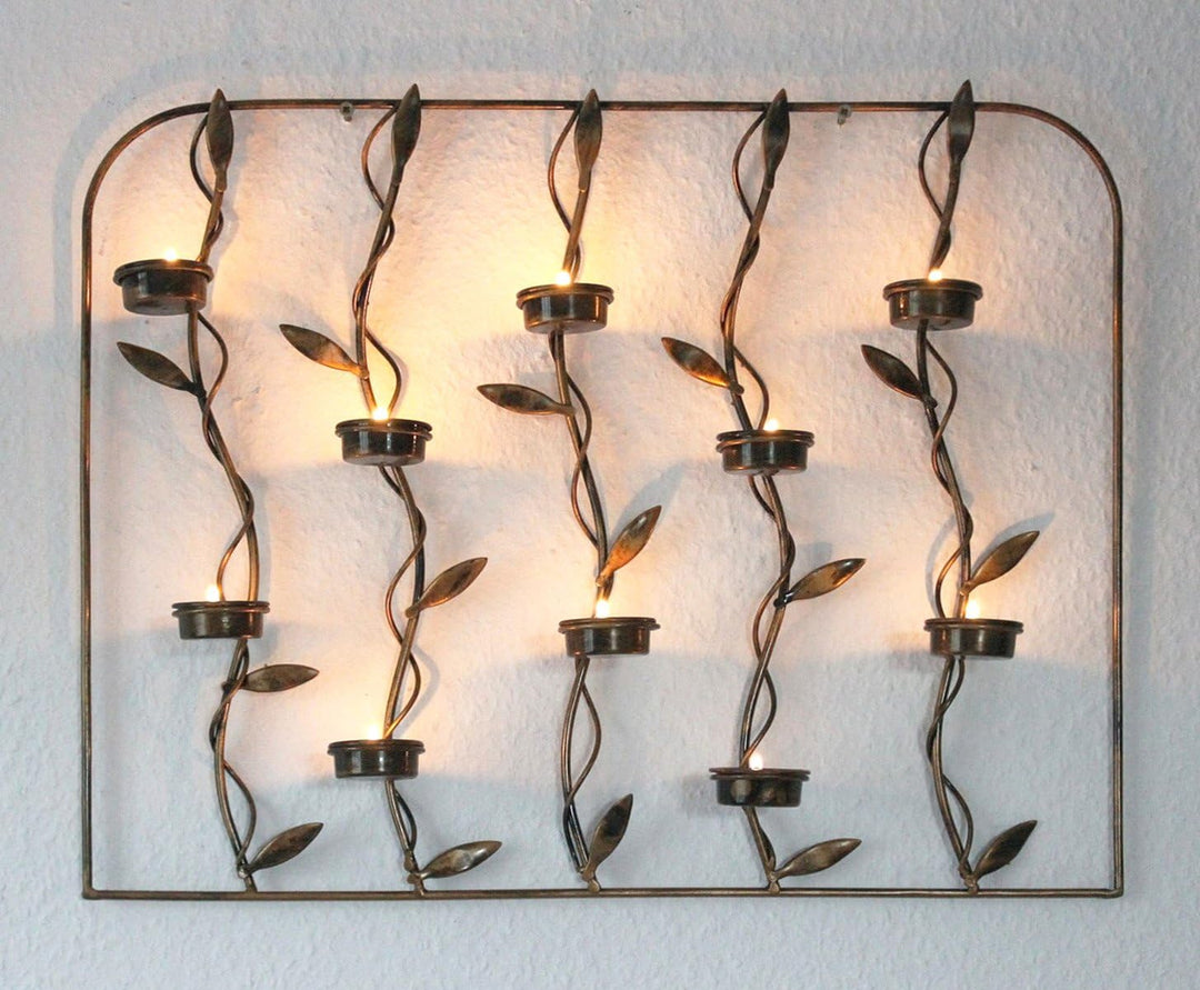 Wandteelichthalter 10-0370 Wandkerzenhalter aus Metall 53 cm Teelichthalter