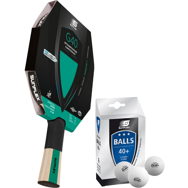 Sunflex® Color COMP G40 Tischtennisschläger | Tischtennis Racket Bat TT Profi Wettkampfschläger | an