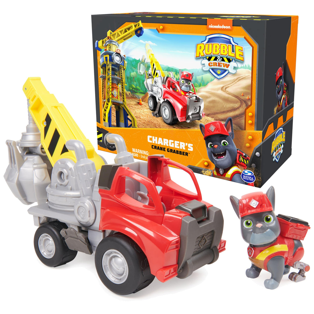 Rubble & Crew, Charger's Crane Grabber Spielzeug-LKW mit beweglichen Teilen und einer Sammel-Actionf