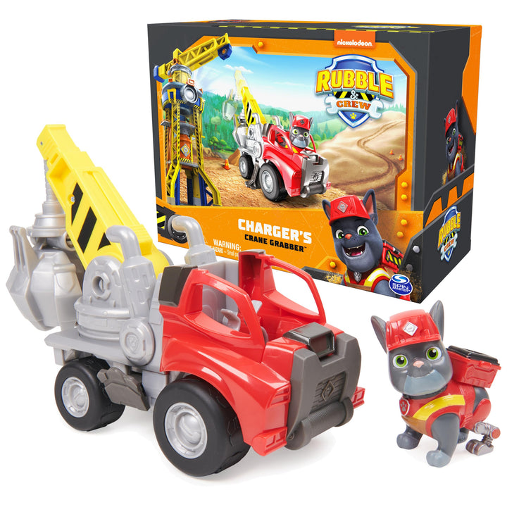 Rubble & Crew, Charger's Crane Grabber Spielzeug-LKW mit beweglichen Teilen und einer Sammel-Actionf