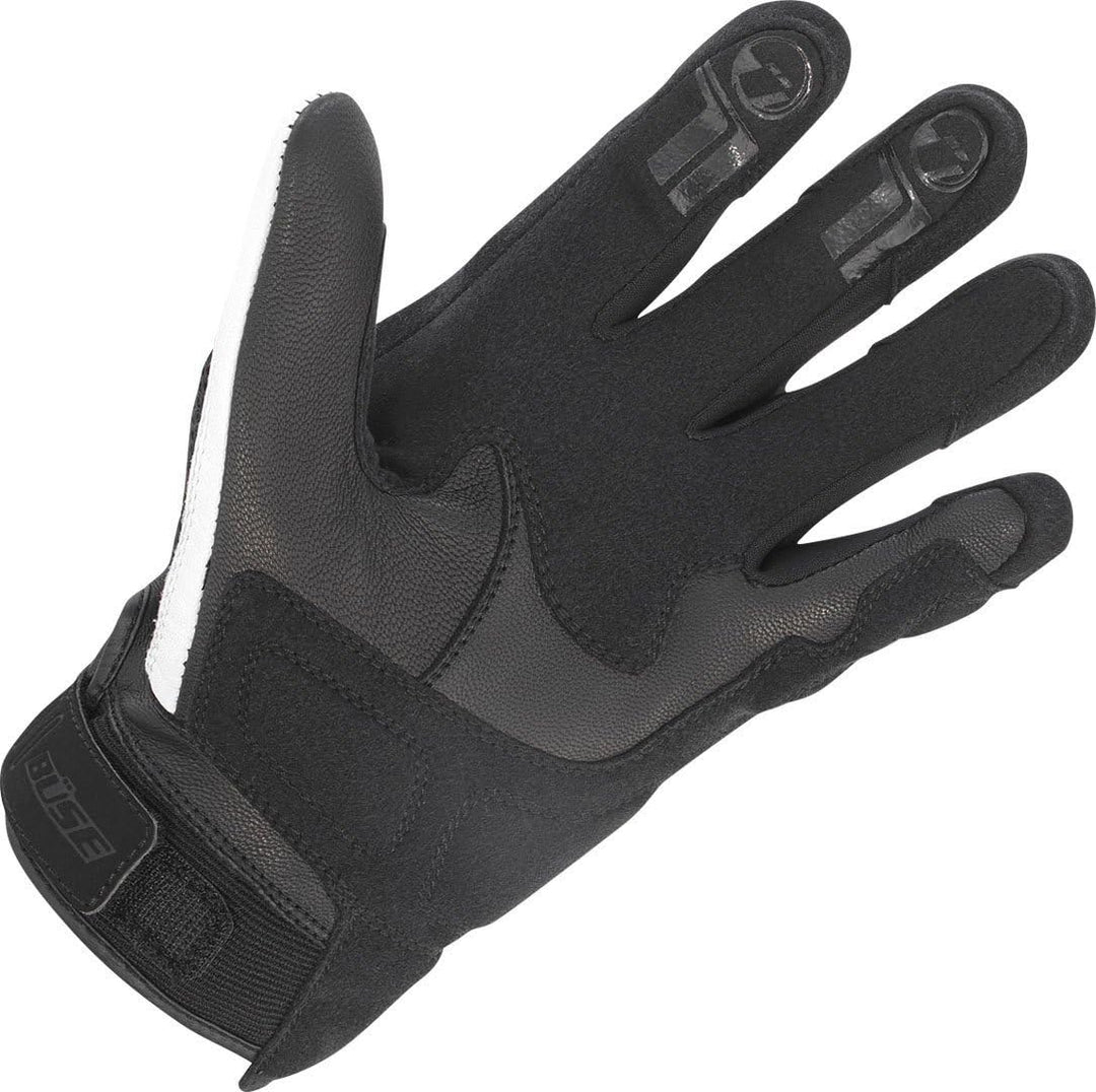 Büse Safe Ride Motorradhandschuhe (Black/White/Red,9)