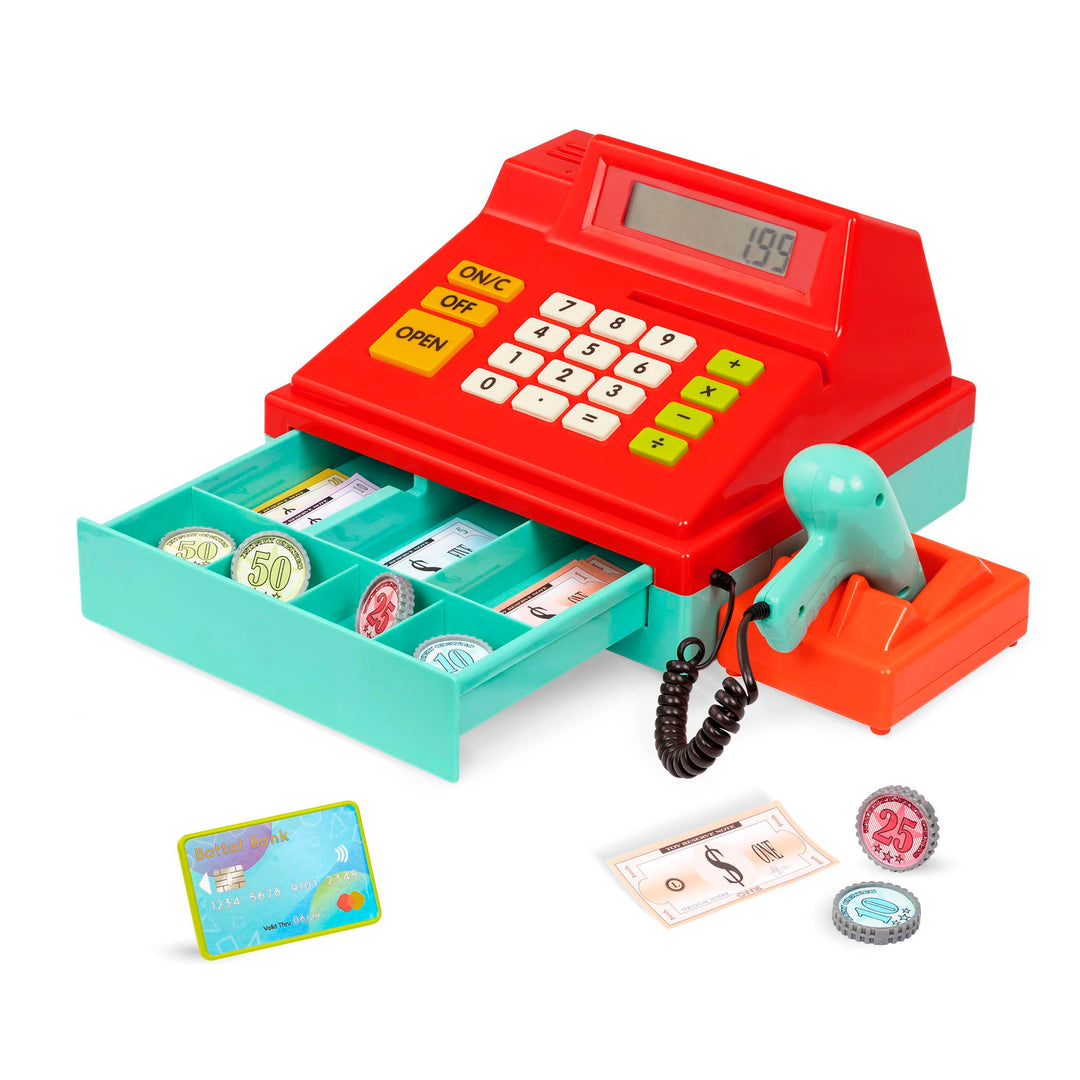 Battat Spielkasse Kinder mit Scanner und Sound, Kasse Spielzeug, Spielzeugkasse, elektronische Super