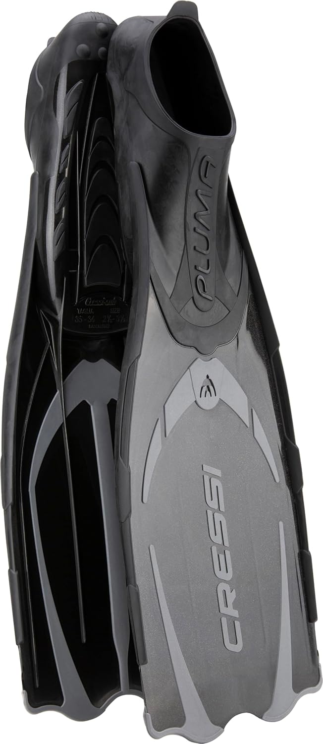 Cressi Pluma / Pluma Bag - Premium Flossen Set Schwarz/Silber 43/44 Single, Schwarz/Silber 43/44 Sin